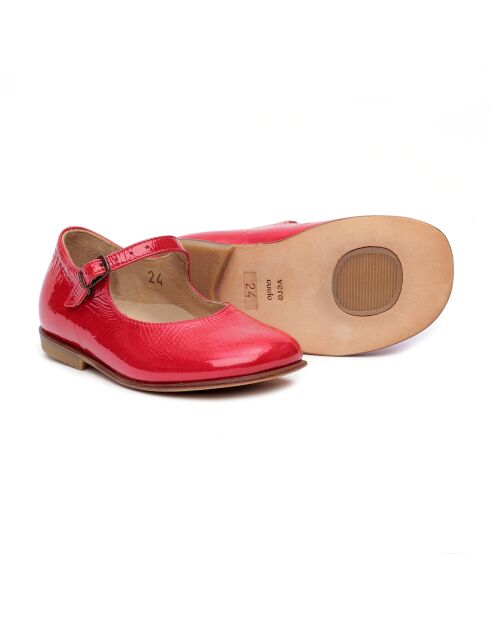Babies en cuir 1216 verni rouges