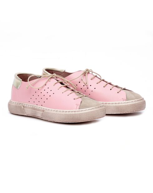 Sneakers en cuir 763BL roses