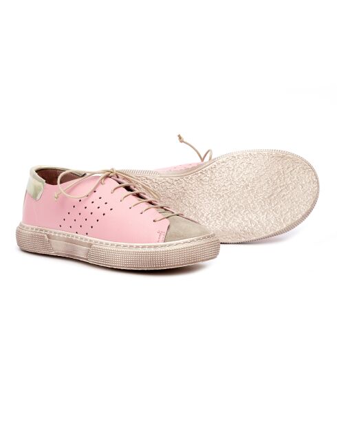 Sneakers en cuir 763BL roses