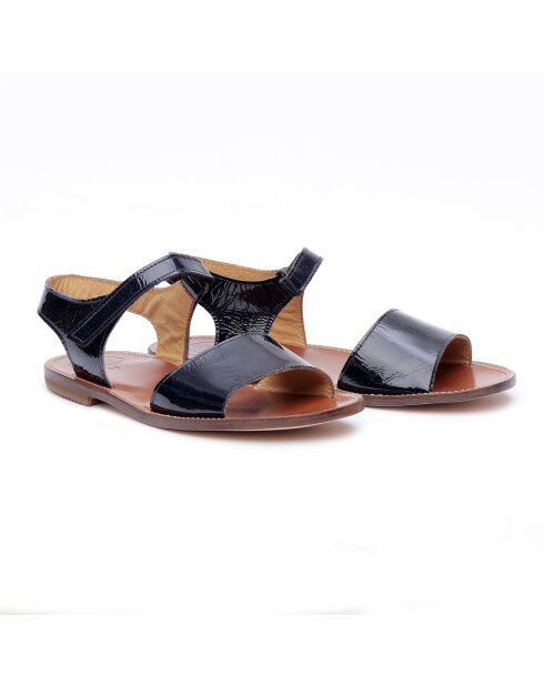 Sandales en cuir 1233MS verni noires