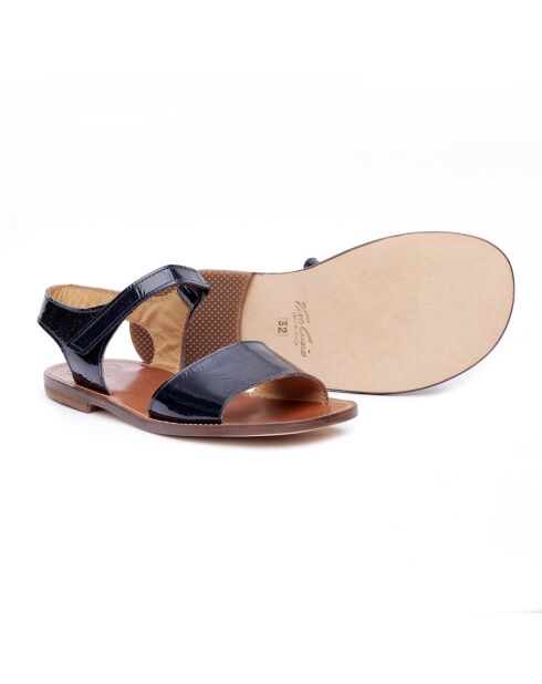 Sandales en cuir 1233MS verni noires