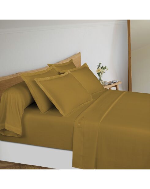 Taie d'oreiller satin de coton - Uni 1 baratta Jaune 02