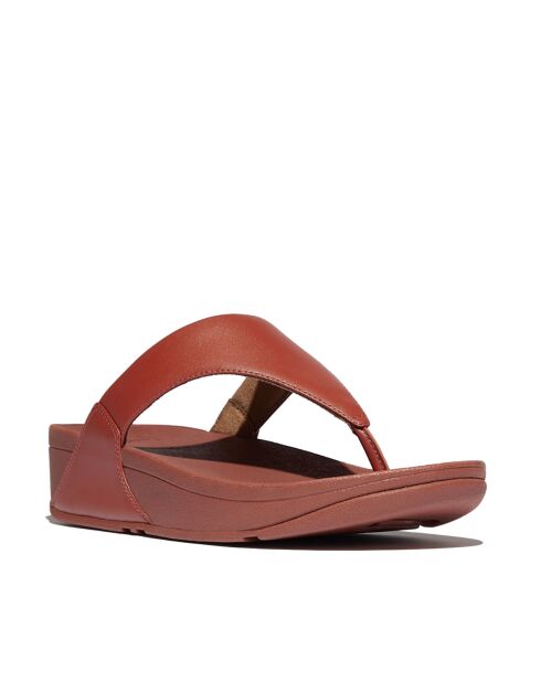 Tongs Lulu en cuir marron