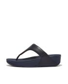 Tongs Lulu en cuir bleu marine