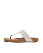 Tongs en cuir Iqushion gris argile