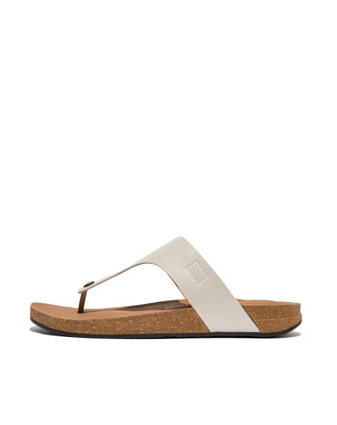 Tongs en cuir Iqushion gris argile