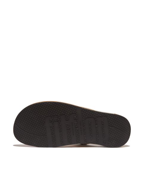 Tongs en cuir Iqushion gris argile