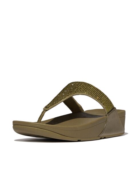 Tongs Lulu Hotfix vert métalisé