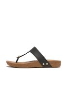 Tongs en cuir Iqushion noires