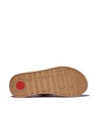 Tongs plateforme en cuir F-Mode beiges