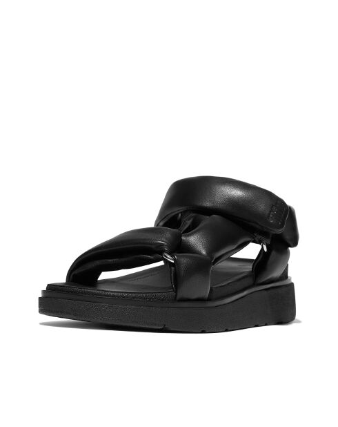 Gen-FF schwarze Slingback-Sandalen aus weichem Leder