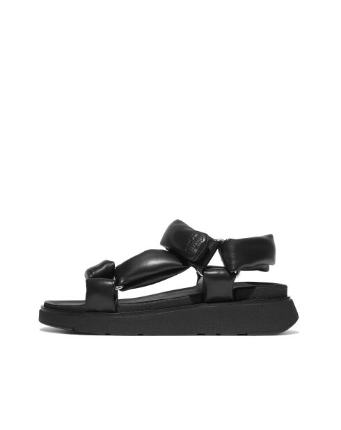 Gen-FF schwarze Slingback-Sandalen aus weichem Leder
