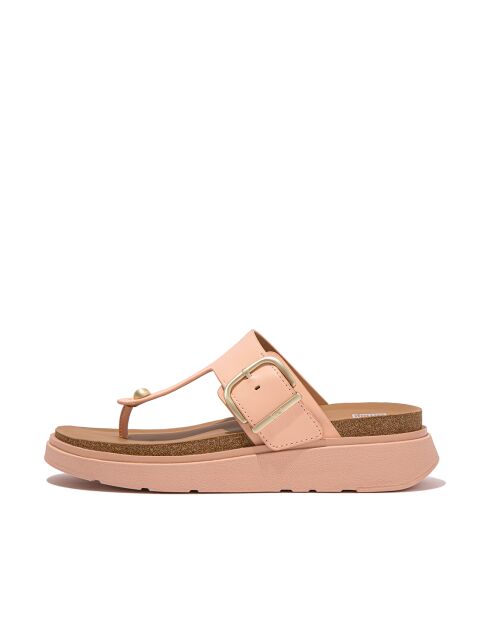 Tongs en cuir à boucle Gen-FF rose pêche