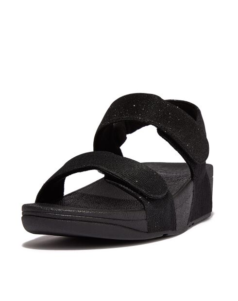 Lulu Shimmerlux zwarte verstelbare slingbacksandalen