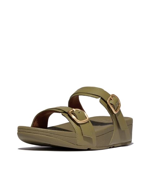 Mules en cuir réglables Lulu vertes