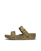 Mules en cuir réglables Lulu vertes