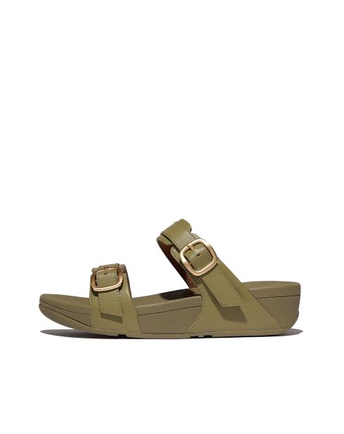 Mules en cuir réglables Lulu vertes