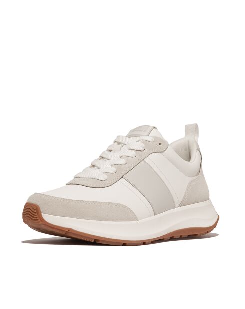 Baskets F-Mode Flow en cuir blanc / gris arctique
