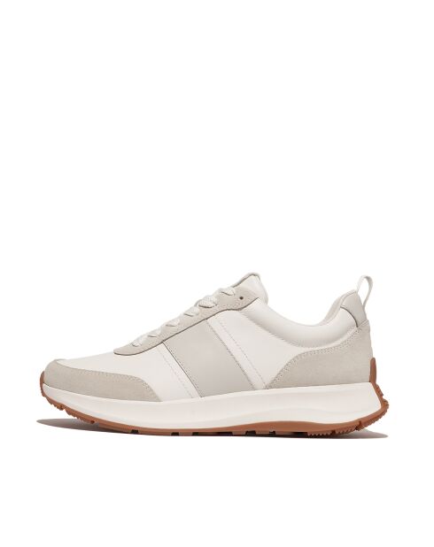 Baskets F-Mode Flow en cuir blanc / gris arctique