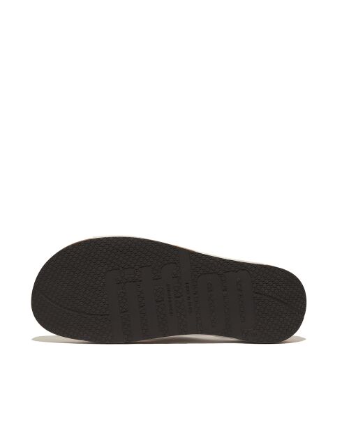 Tongs en cuir Iqushion gris argile