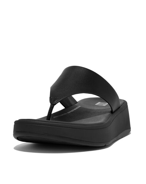 Tongs plateforme en cuir F-Mode noires