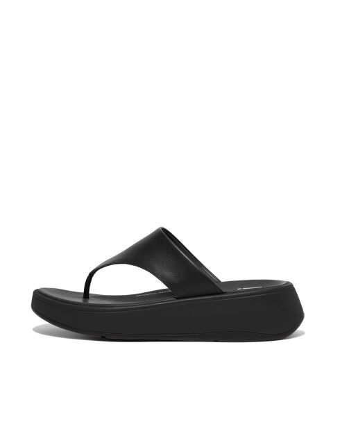 Tongs plateforme en cuir F-Mode noires