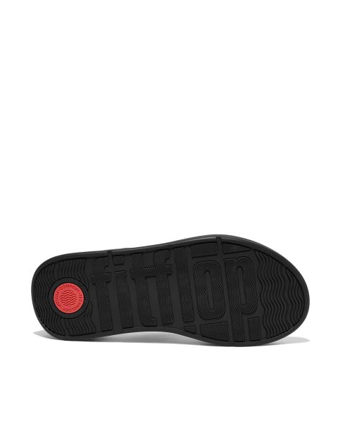 Tongs plateforme en cuir F-Mode noires
