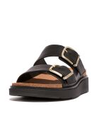Mules en cuir à deux barres Gen-FF noires