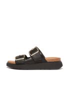 Mules en cuir à deux barres Gen-FF noires