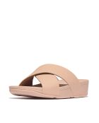 Mules en cuir à brides croisées Lulu beige
