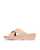 Mules en cuir à brides croisées Lulu beige