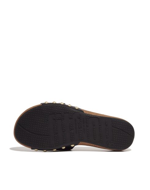 Mules en cuir à boucle réglable Iqushion noires