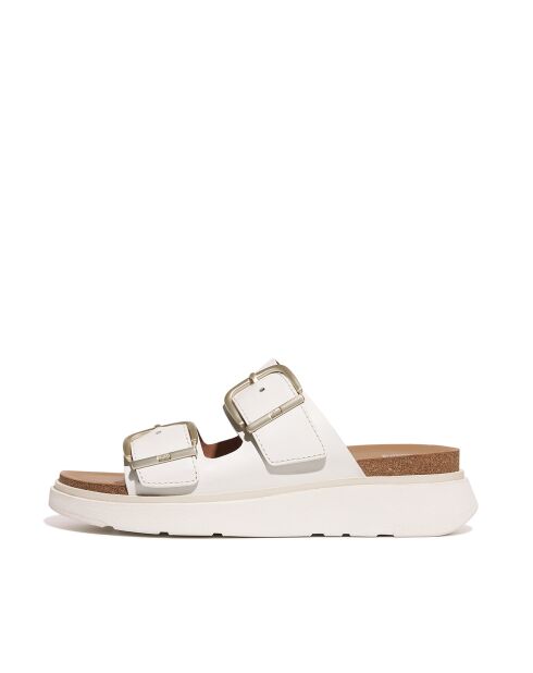 Mules en cuir à deux barres Gen-FF blanches