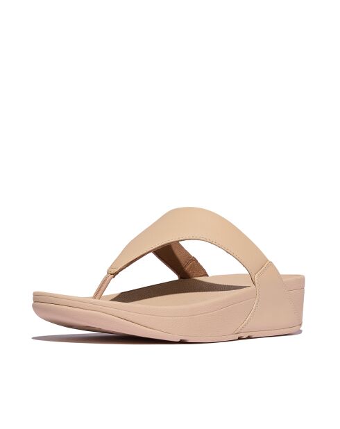 Tongs Lulu en cuir beige