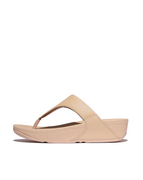 Tongs Lulu en cuir beige