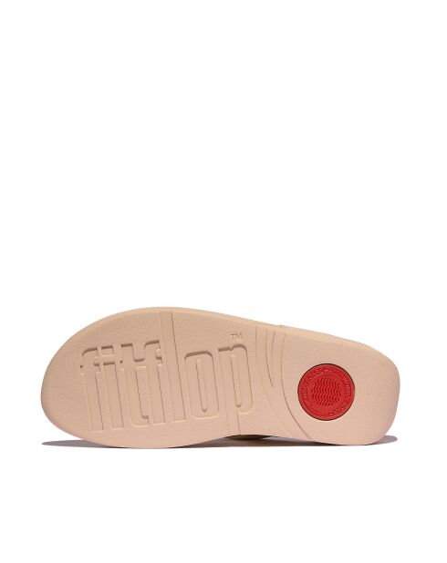 Tongs Lulu en cuir beige