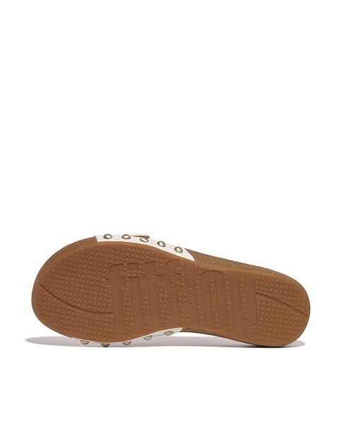 Mules en cuir à boucle réglable Iqushion blanches
