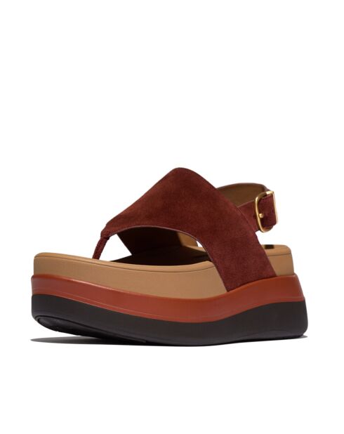 Sneakers en daim F-Mode Stack avec bride arrière chocolat