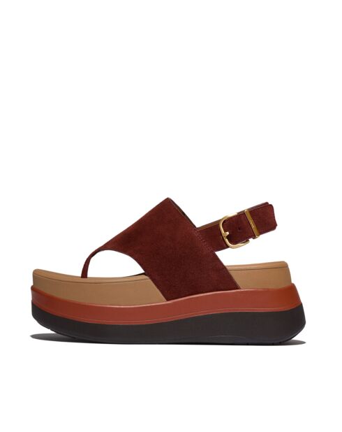 Sneakers en daim F-Mode Stack avec bride arrière chocolat