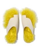 Mules en cuir ajouré Gen-FF x Roksanda beige et jaune