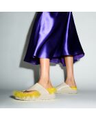 Mules en cuir ajouré Gen-FF x Roksanda beige et jaune