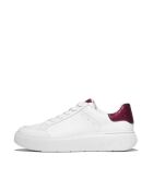 Sneakers en cuir à paillettes blanches/rubis