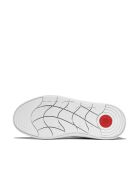 Sneakers en cuir à paillettes blanches/rubis