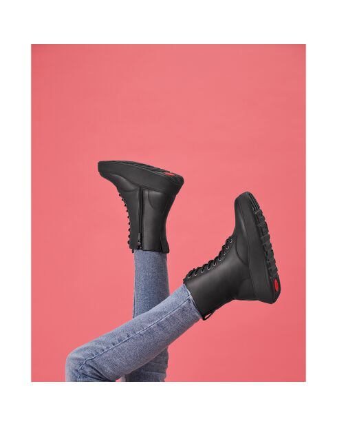 Bottes à lacet en cuir F-Mode noires
