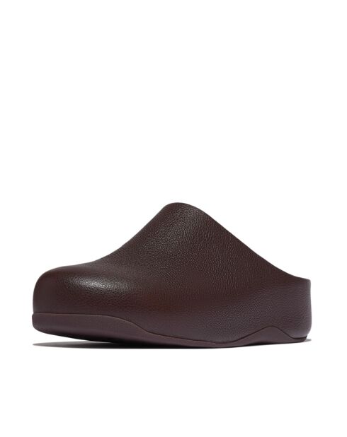 Sabots en cuir foulonné Shuv chocolat