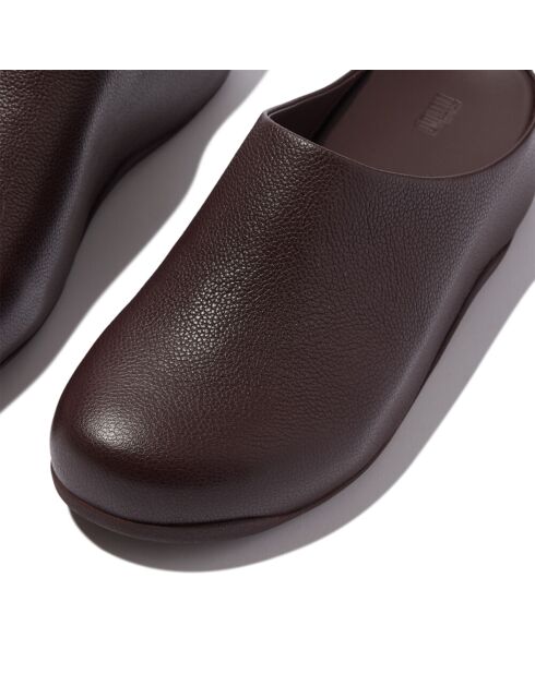 Sabots en cuir foulonné Shuv chocolat