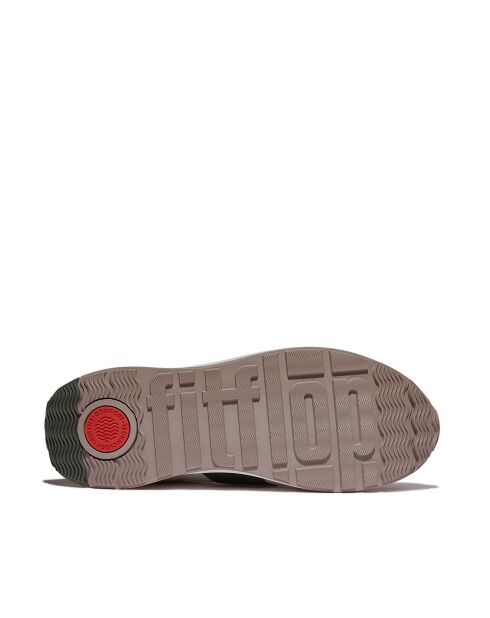 Baskets F-Mode Flow en cuir blanc / vert safari