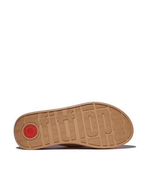 Mules plateforme en cuir F-Mode beiges