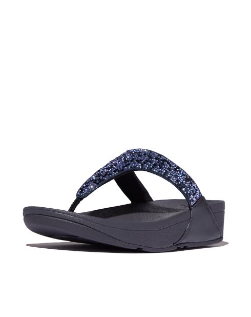 Tongs à cristaux Lulu Crystal-Mix bleu marine