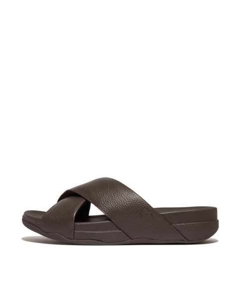 Mules en cuir grainé Surfer chocolat